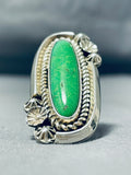 Elta Endito Rare Vintager Native American Navajo Gaspeite Sterling Silver Ring-Nativo Arts