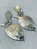 One Of The Best Vintage Native American Navajo Royston Turquoise Sterling Silver Earrings-Nativo Arts