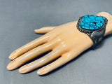 The Best Vintage Native American Navajo Blue Warrior Mine Turquoise Sterling Silver Bracelet-Nativo Arts