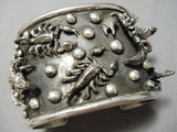 Crazy Scorpion Heavy Huge Native American Sterling Silver Bracelet-Nativo Arts