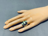 Dramatic Vintage Native American Navajo Orvil Jack Turquoise Sterling Silver Ring-Nativo Arts