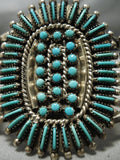 Early Museum Vintage Native American Navajo Zuni Turquoise Sterling Silver Bracelet Old-Nativo Arts