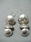 Special Vintage Navajo Sterling Silver Dangle Earrings Native American Old-Nativo Arts