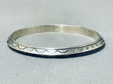 Fabulous Native American Navajo Sterling Silver Bangle Bracelet-Nativo Arts