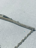 One Of The Best Vintage Native American Zuni Inlay Turquoise Sterling Silver Tie Clip Tack-Nativo Arts
