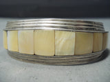 Mel Francis Navajo Mother Of Pearl Sterling Silver Bracelet Native American-Nativo Arts