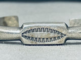 Thicker Detailed Vintage Native American Navajo Sterling Silver Bracelet-Nativo Arts