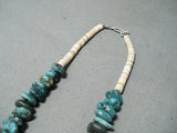 Superb Vintage Native American Navajo Kingman & Royston Turquoise Sterling Silver Necklace Old-Nativo Arts