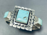 Best Larry Kay Vintage Native American Navajo Squared Turquoise Sterling Silver Bracelet-Nativo Arts