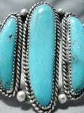 Tremendous Vintage Native American Navajo Turquoise Sterling Silver Bracelet-Nativo Arts