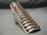 One Of The Tallest Native American Coral Sterling Silver Ring-Nativo Arts