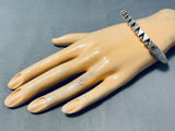 Heavy Thick Triangular Solid Vintage Native American Navajo Sterling Silver Bracelet-Nativo Arts