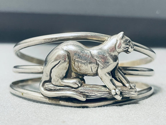 Panther Amazing Vintage Southwest Sterling Silver Bracelet-Nativo Arts