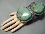 Biggest Best Vintage Native American Navajo Royston Turquoise Sterling Silver Bracelet Old-Nativo Arts