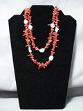 Breathtaking Navajo Native American Corals Freshwater Pearls Necklace-Nativo Arts