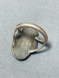 Beautiful Vintage Native American Navajo Pearl Sterling Silver Leaf Ring Old-Nativo Arts