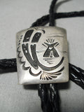 Exceptional Vintage Navajo Sterling Silver Bolo Native American Old-Nativo Arts