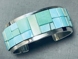 Authentic Tommy Jackson Native American Navajo Turquoise Sterling Silver Inlay Bracelet-Nativo Arts