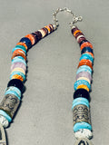 Singer Vintage Native American Navajo Long Turquoise Sterling Silver Necklace-Nativo Arts