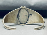 Extreme Detailed Vintage Native American Navajo Cosmic Sterling Silver Turquoise Bracelet-Nativo Arts