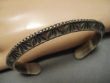 Incredible Vintage Native American Navajo Detailed Sterling Silver Hand Tooled Bracelet-Nativo Arts