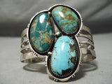 Lakes Of Turquoise Vintage Native American Navajo Sterling Silver Bracelet-Nativo Arts