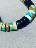 Native American Rare Vintage Santo Domingo Royston Turquoise Jet Necklace-Nativo Arts