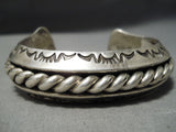 Alfred Lee Vintage Native American Navajo Very Heavy Sterling Silver Bracelet Cuff-Nativo Arts