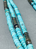 Most Unique Vintage Native American Navajo Sterling Silver Tubule Turquoise Necklace-Nativo Arts