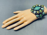 One Of The Best Native American Navajo Green Turquoise Sterling Silver Bracelet-Nativo Arts