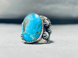Noteworthy San Felipe Old Kingman Turquoise Sterling Silver Ring-Nativo Arts