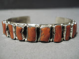 Stunning Zuni Corals Sterling Silver Bracelet Native American-Nativo Arts