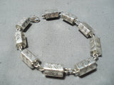 Fascinating Vintage Navajo Native American Sterling Silver Link Bracelet-Nativo Arts
