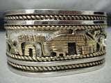 Important Native American Navajo Sterling Silver 12k Gold Storyteller Bracelet-Nativo Arts
