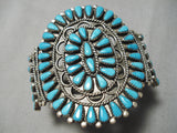 Magnificent Vintage Native American Navajo Towering Turquoise Sterling Silver Bracelet-Nativo Arts