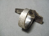 Amazing Vintage Native American Navajo David Tune Turquoise Sterling Silver Ring-Nativo Arts