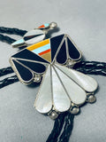 Astounding Vintage Native American Zuni Turquoise Sterling Silver Thunderbird Bolo-Nativo Arts