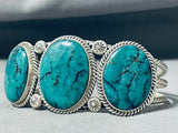 Native American Incredible Vintage Navajo Apache Turquoise Sterling Silver Bracelet-Nativo Arts