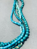 One Of The Most Unique Vintage Native American Navajo Turquoise Sterling Silver Necklace-Nativo Arts