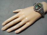 Fabulous Native American Navajo Damele Royston Turquoise Sterling Silver Bracelet-Nativo Arts