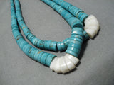 Museum Quality Vintage Navajo Heishi Native American Turquoise Necklace Old-Nativo Arts