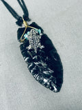 Amazing Native American Navajo Turquoise Sterling Silver Toad Arrowhead Choker-Nativo Arts