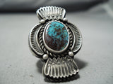Native American Best Vintage Tommy Jackson Bisbee Turquoise Sterling Silver Ring-Nativo Arts