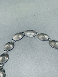 Very Rare Concho Vintage Native American Navajo Turquoise Sterling Silver Necklace-Nativo Arts