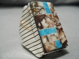 Incredible Turquoise Wildhorse Sterling Silver Native American Ring-Nativo Arts