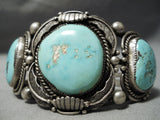 Opulent Vintage Native American Navajo Circular Natural Turquoise Sterling Silver Bracelet-Nativo Arts