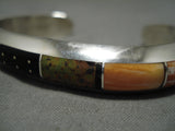 Superlative Vintage Native American Navajo Royston Turquoise Sterling Silver Inlay Bracelet-Nativo Arts