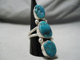 Incredible Vintage Native American Navajo Turquoise Sterling Silver Ring Old-Nativo Arts