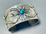80 Gram Bisbee Turquoise Vintage Native American Navajo Sterling Silver Bracelet-Nativo Arts
