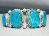 Sturdy Vintage Native American Navajo Turquoise Sterling Silver Bracelet Cuff-Nativo Arts